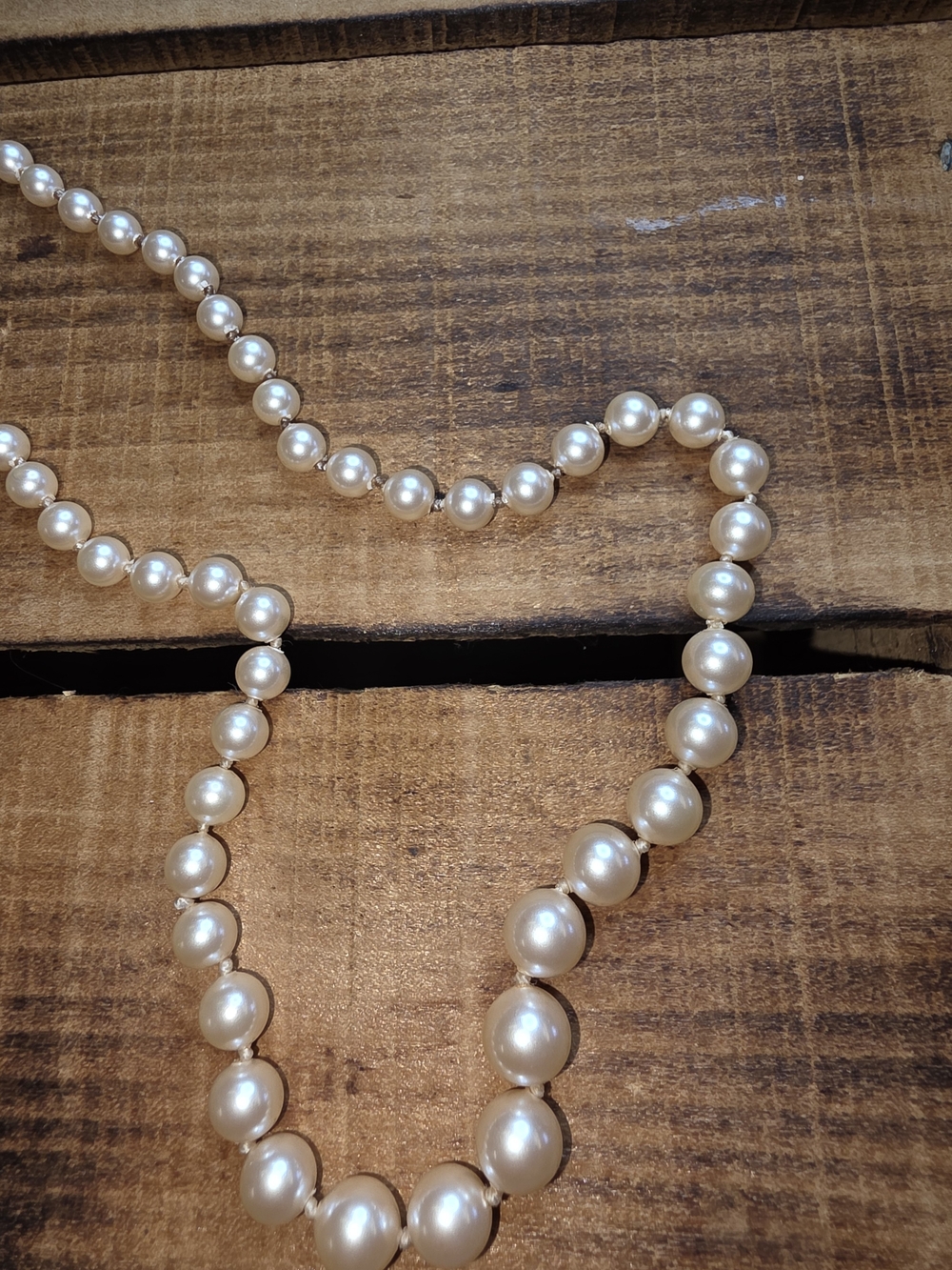Vintage Monet Faux Pearl Long Necklace - Picture 2 of 6